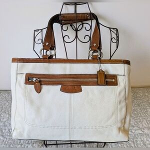 Coach PENELOPE Cream and Tan Tote Bag NWOT
